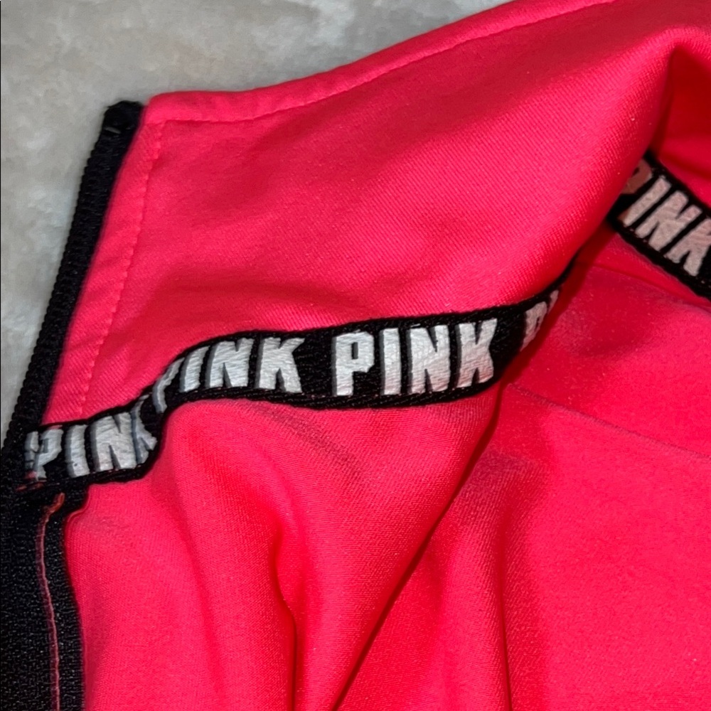 Victoria's Secret Women’s PINK Ultimate Neon Pink 1/2 Zip Pullover Activewear L - Picture 11 of 15